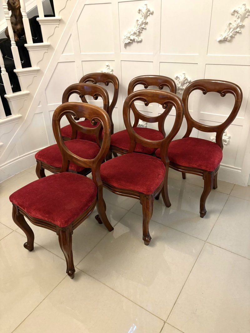 Superb Quality Set Of Six Antique Victorian Mahogany Dining Chairs - Image 2